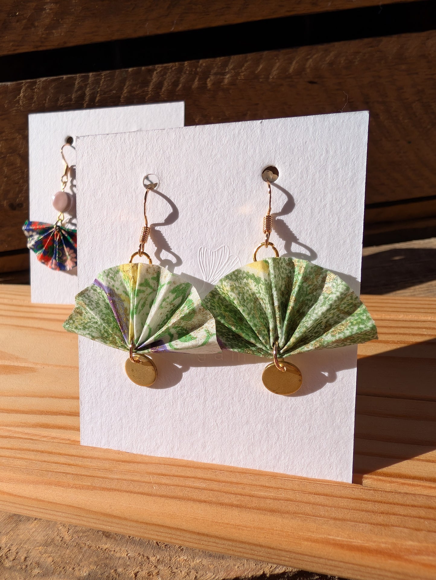 Handmade Origami Fan Earrings