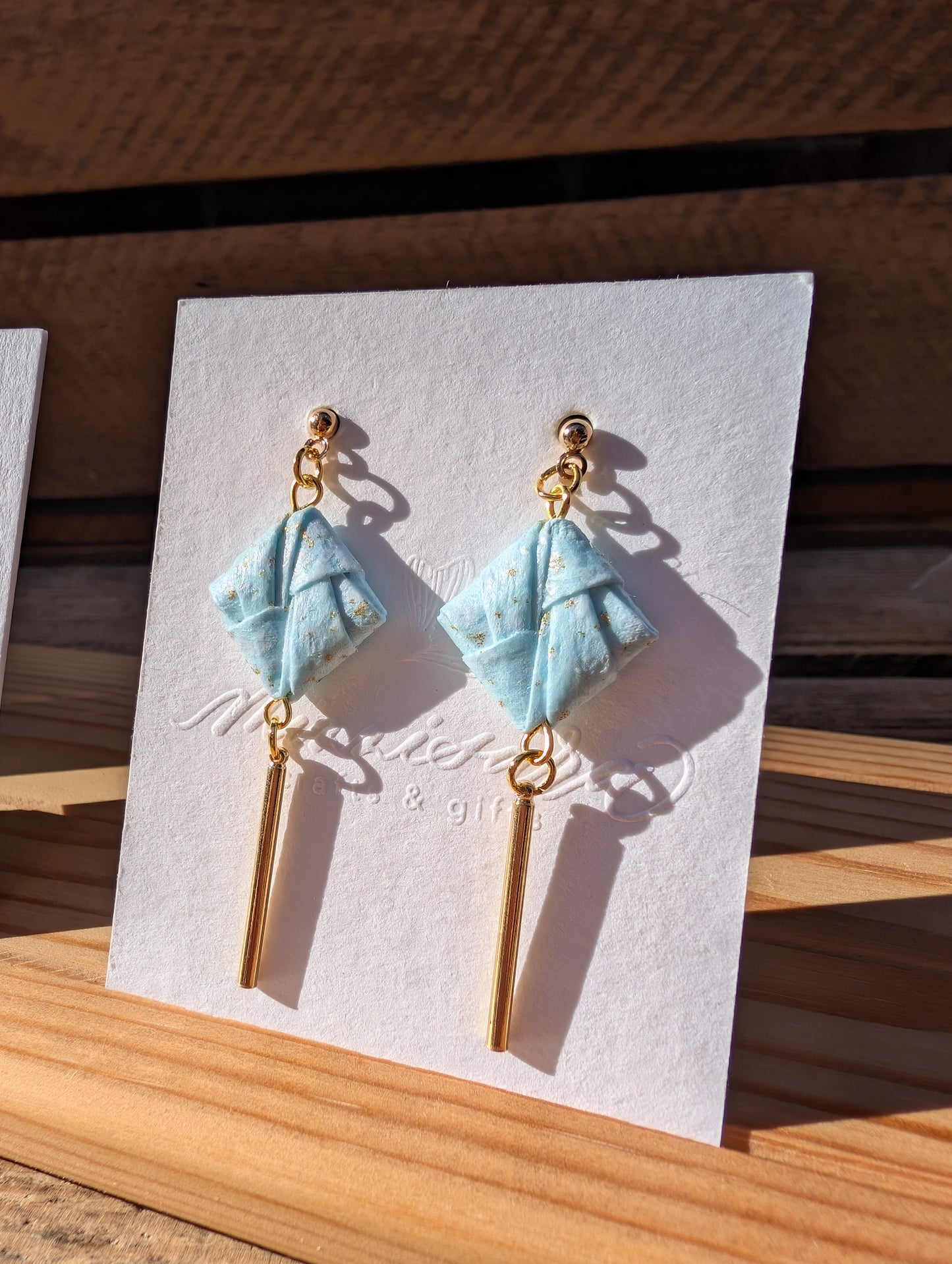 Handmade Origami Square Earrings