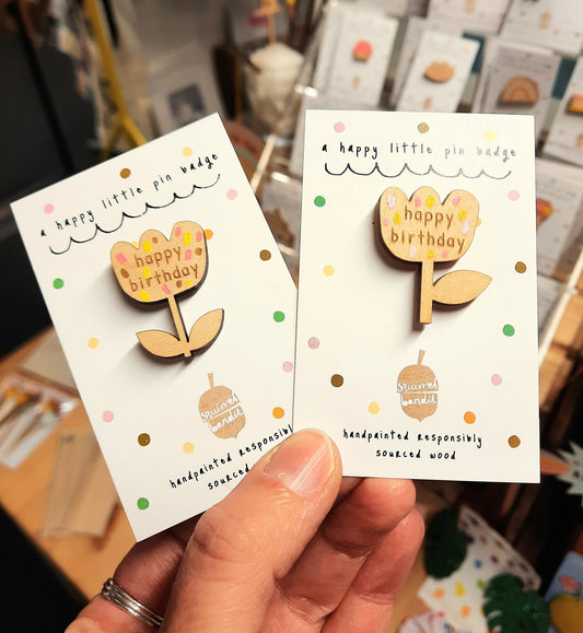 Happy Birthday Pin Badge