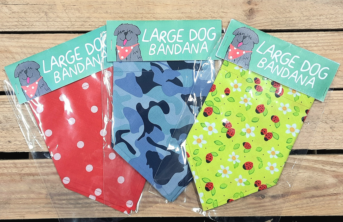 Large Dog Pet Bandana - Multiple Styles Available