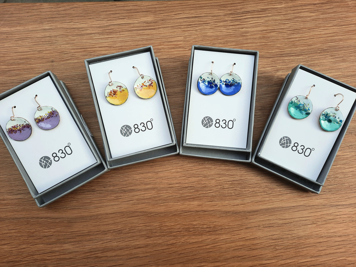 Coloured Earrings With Glass Sprinkles - Choice Of 4 Colours