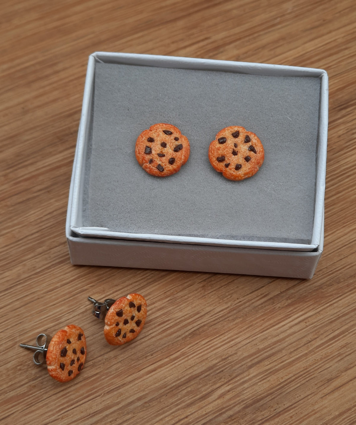 Chocolate Chip Cookie Stud Earrings