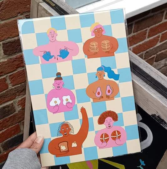 Topless Brunch Art Print - 2 sizes available