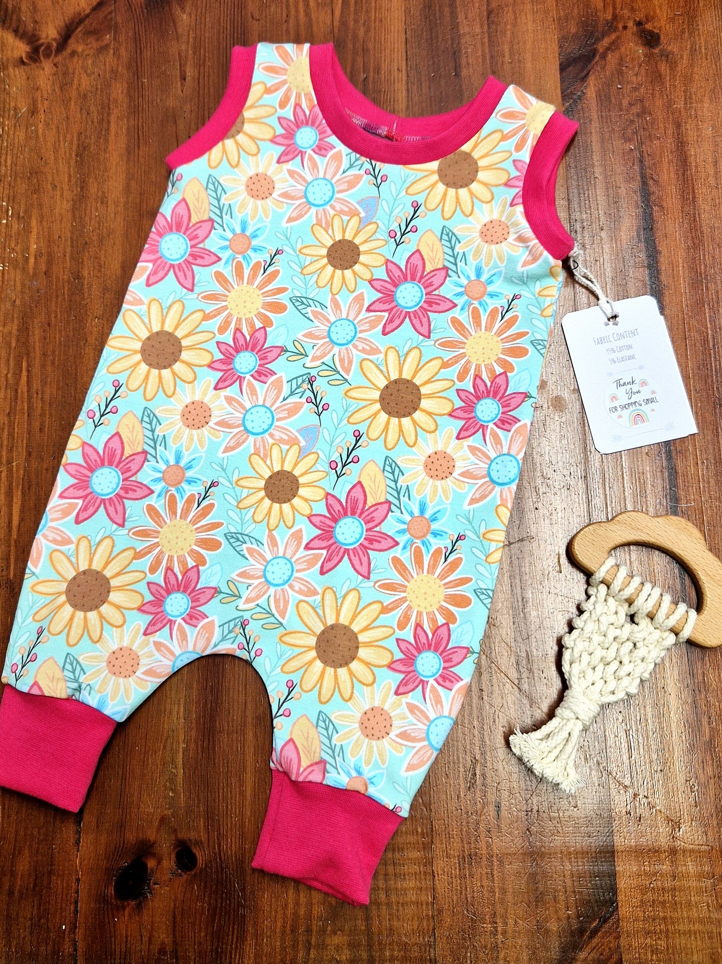 Flowers Pull Up Romper