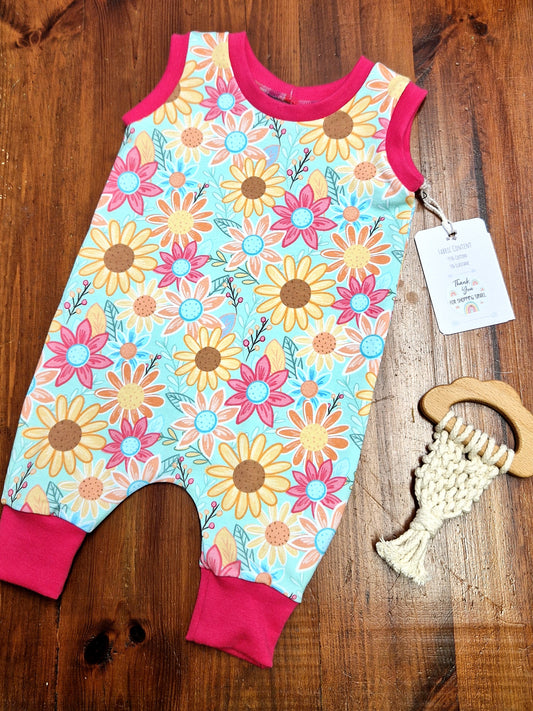 Flowers Pull Up Romper