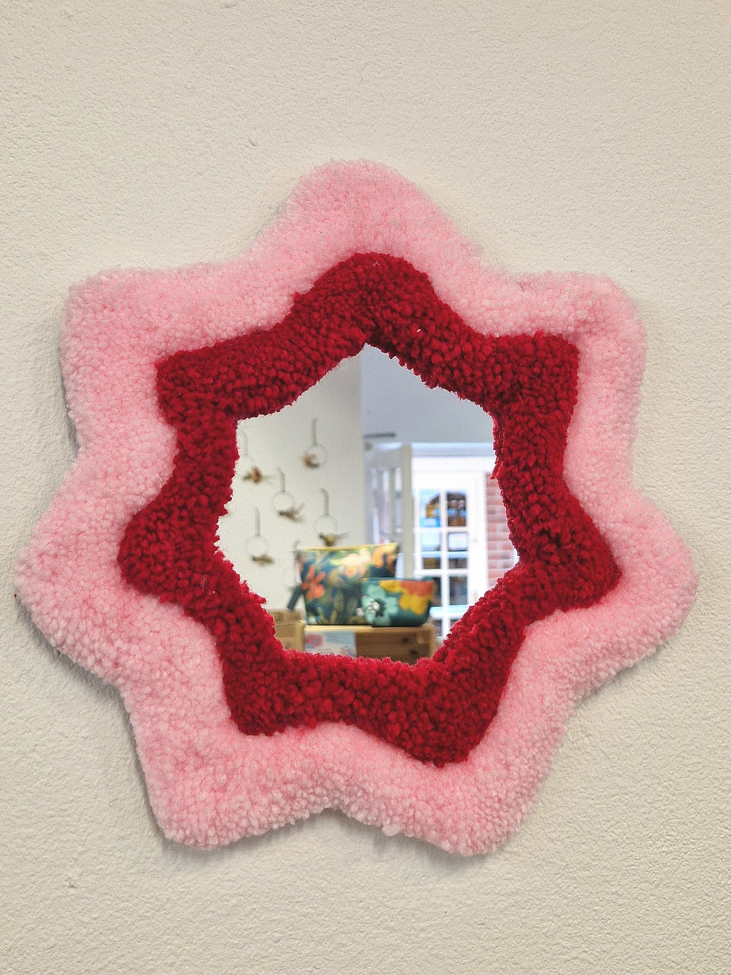 Star Tufted Yarn Mirrors - Multiple Colours Available