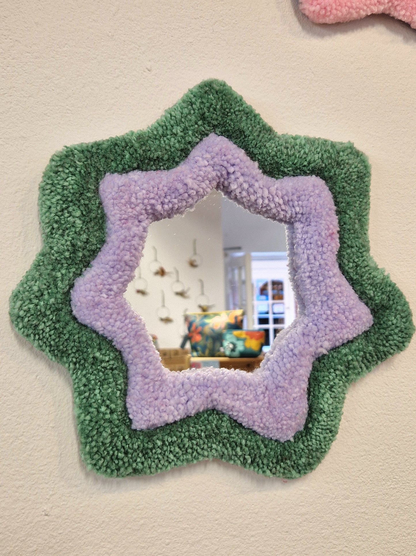 Star Tufted Yarn Mirrors - Multiple Colours Available