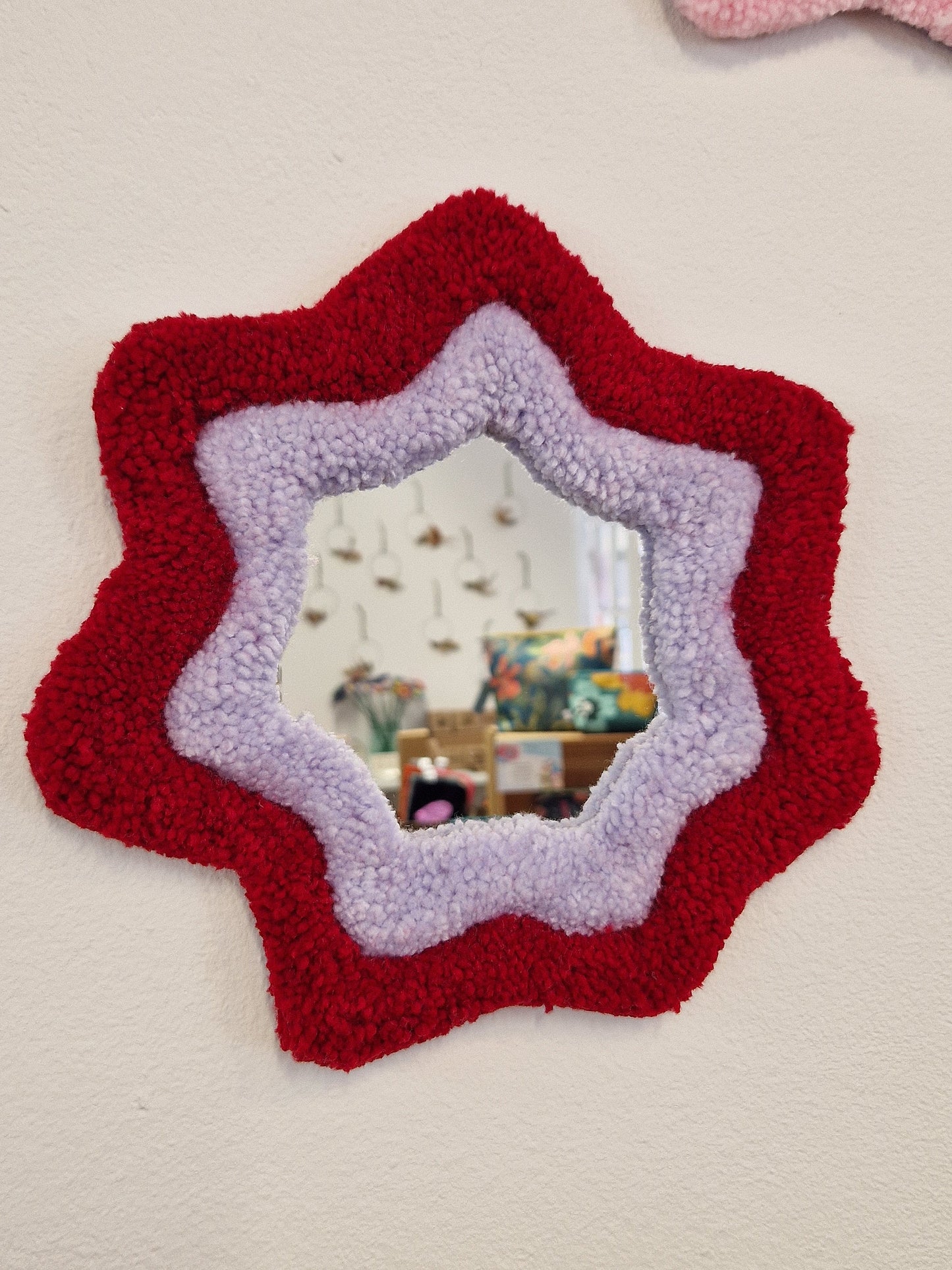 Star Tufted Yarn Mirrors - Multiple Colours Available