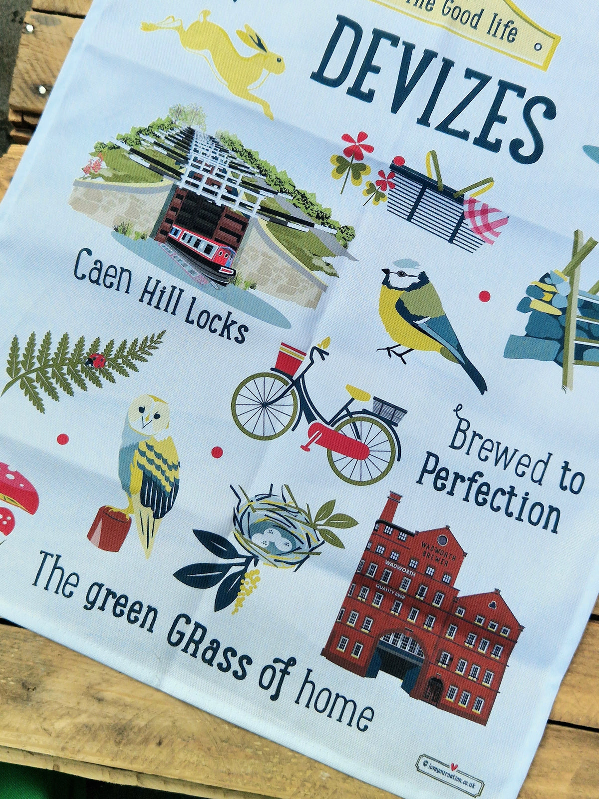 Devizes 'The Good Life' Tea Towel