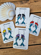 Mermaid Handmade Enamel Earrings