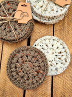 Set Of 4 Crochet Coasters - 2 Colours To Choose From