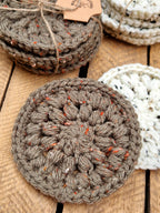 Set Of 4 Crochet Coasters - 2 Colours To Choose From