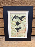 British Wildlife Map Lino Print - 5 Designs Available