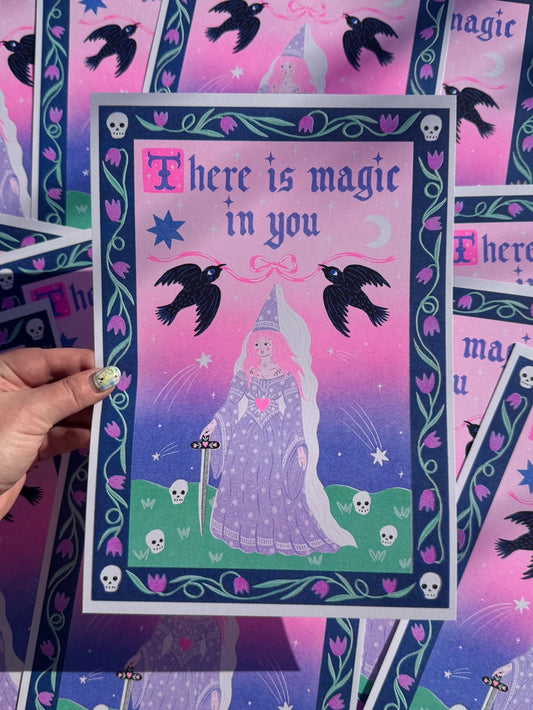 'There Is Magic In You' A4 Risograph Print