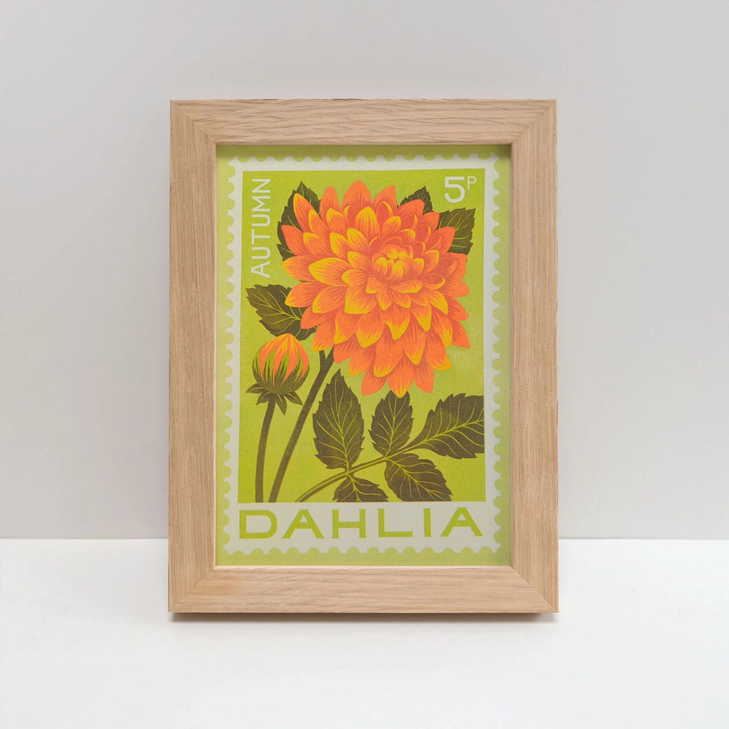Dahlia A5 Risograph Print