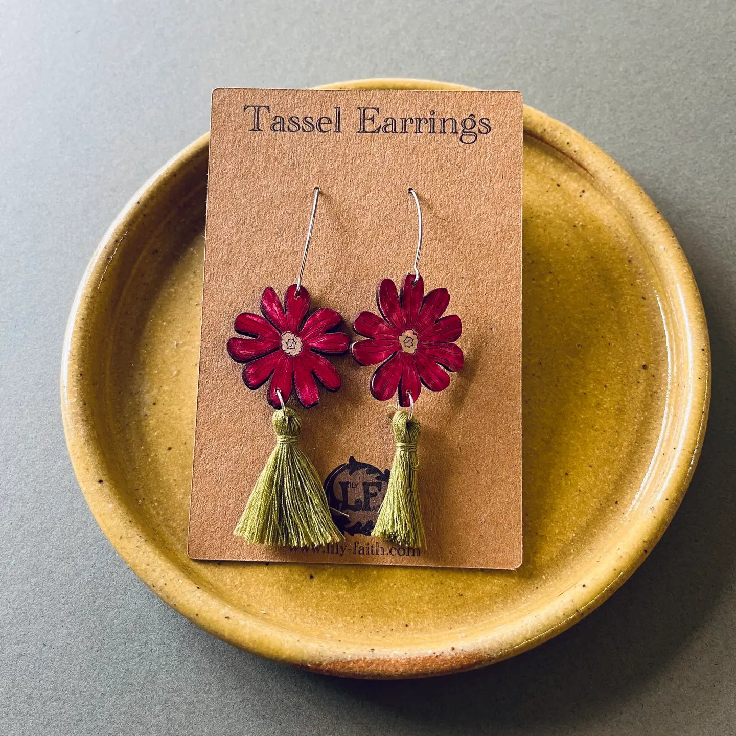 Red Campion Tassel Earrings