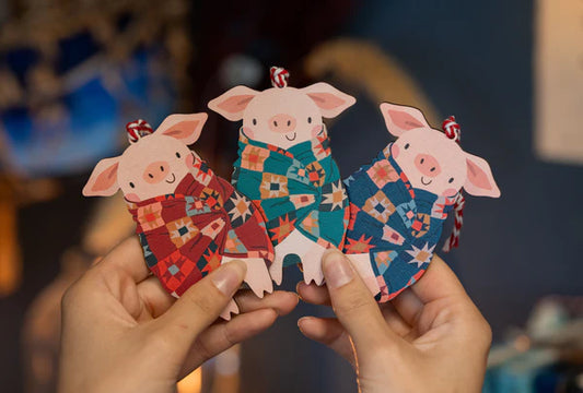 Pigs In Blankets Wooden Christmas Decoration - 2 Colours Available