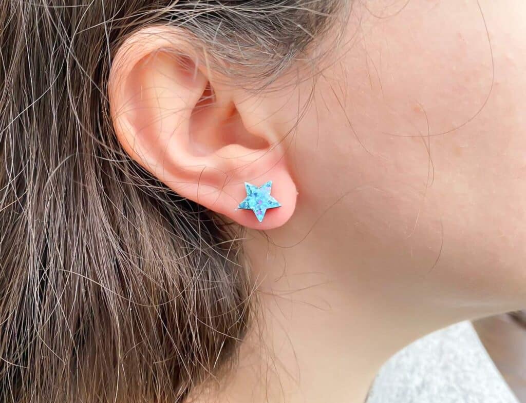 Glitter Star Stud Earrings - 9 colours available