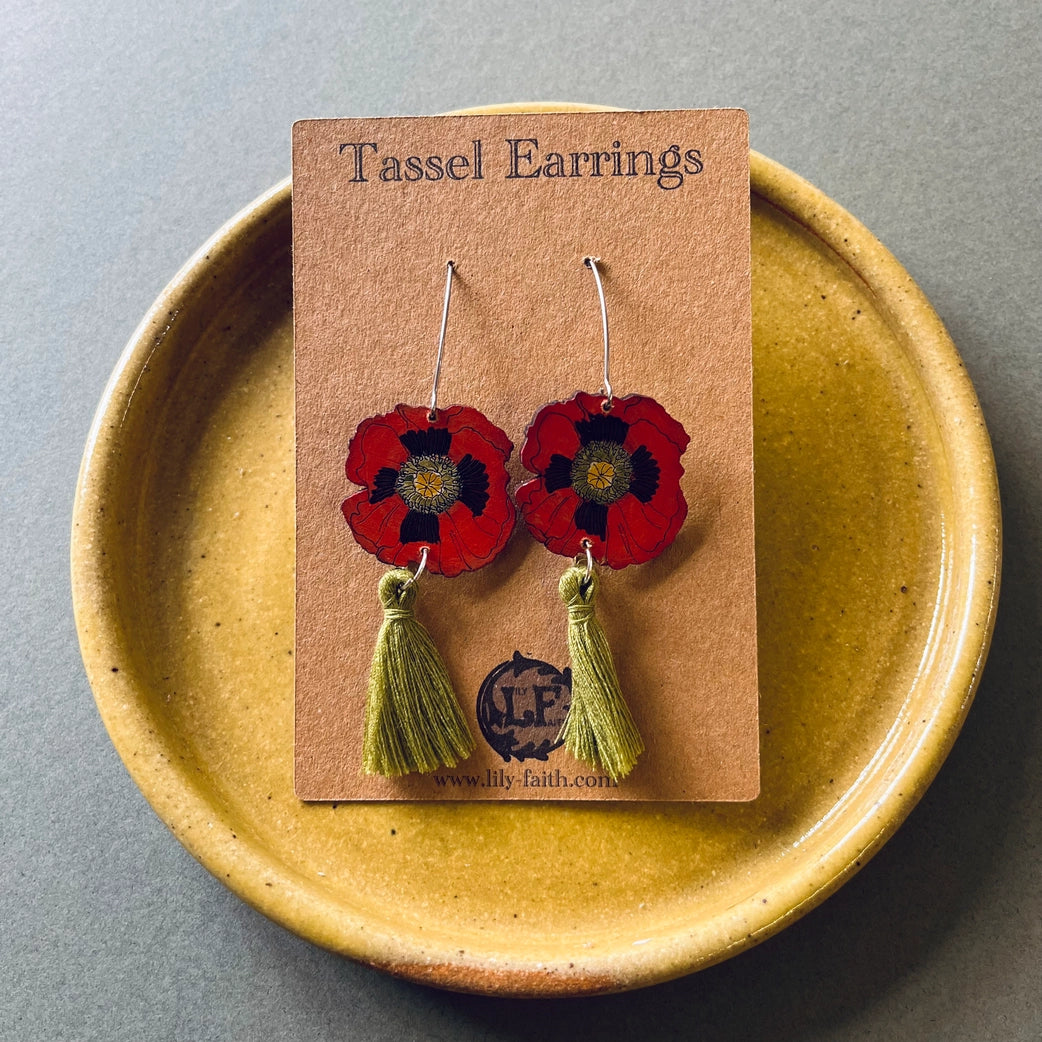 Poppy Tassel Earrings