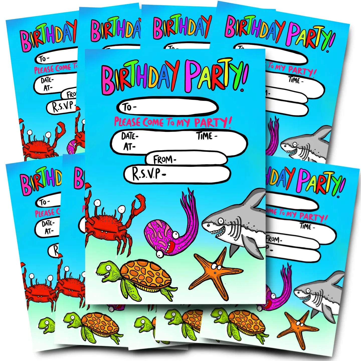 Sea Creatures Party Invitations