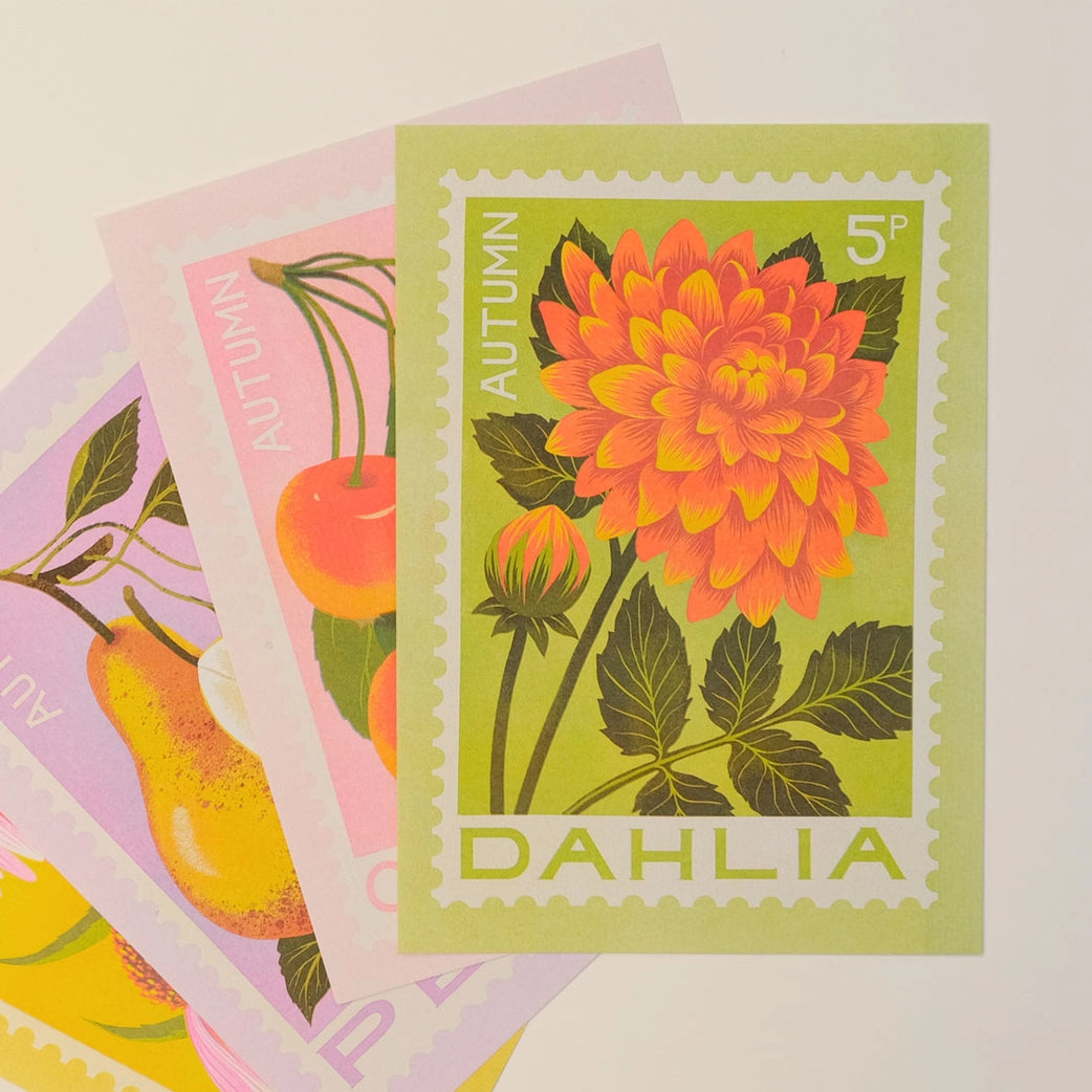 Dahlia A5 Risograph Print