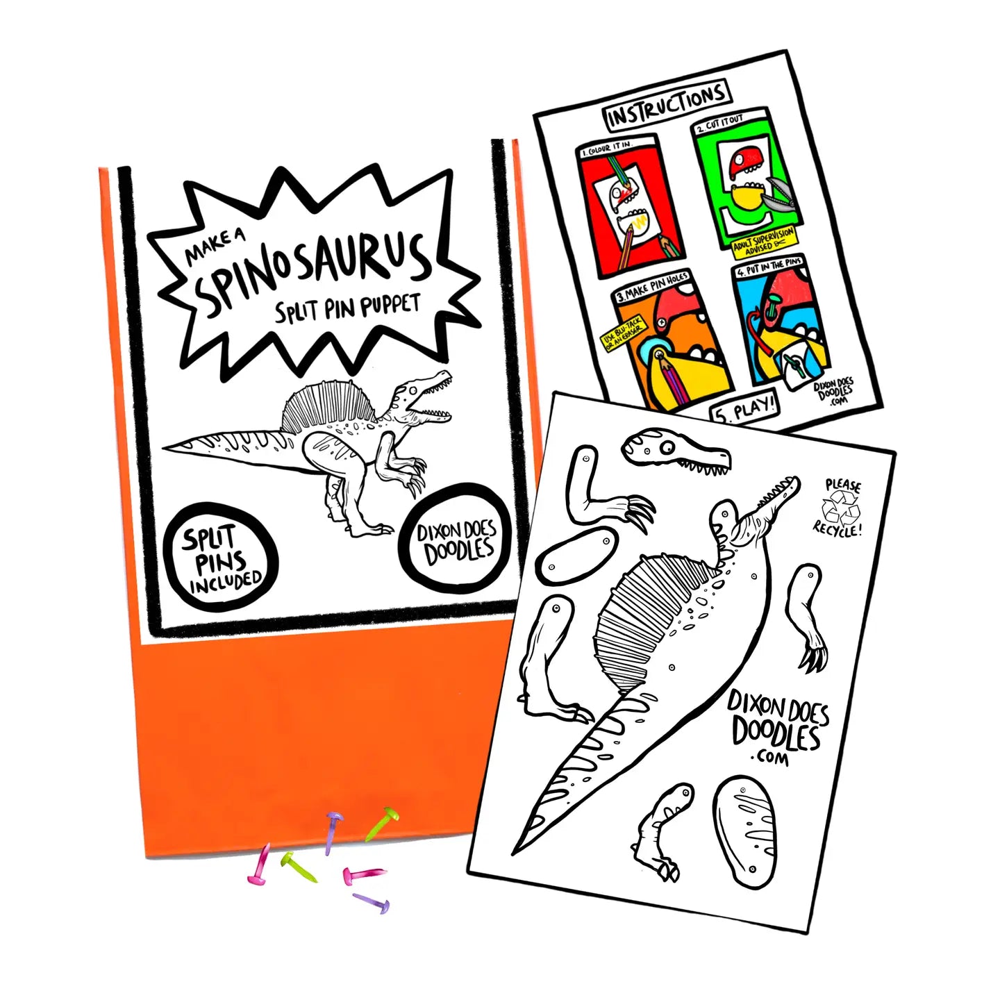 Spinosaurus Split Pin Puppet Craft Kit