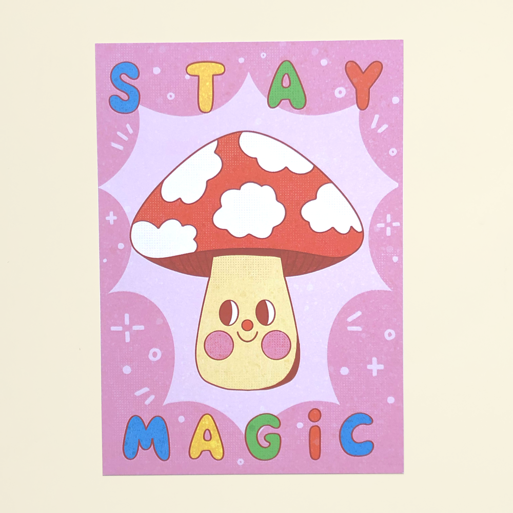 A5 Iris Otto Mushroom 'Stay Magic' Print
