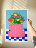 A3 Pink Vase Print