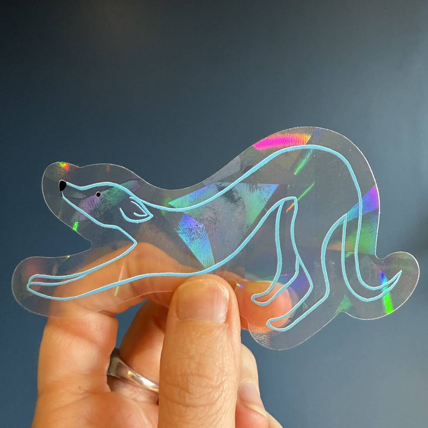 Stretching Whippet Dog Suncatcher