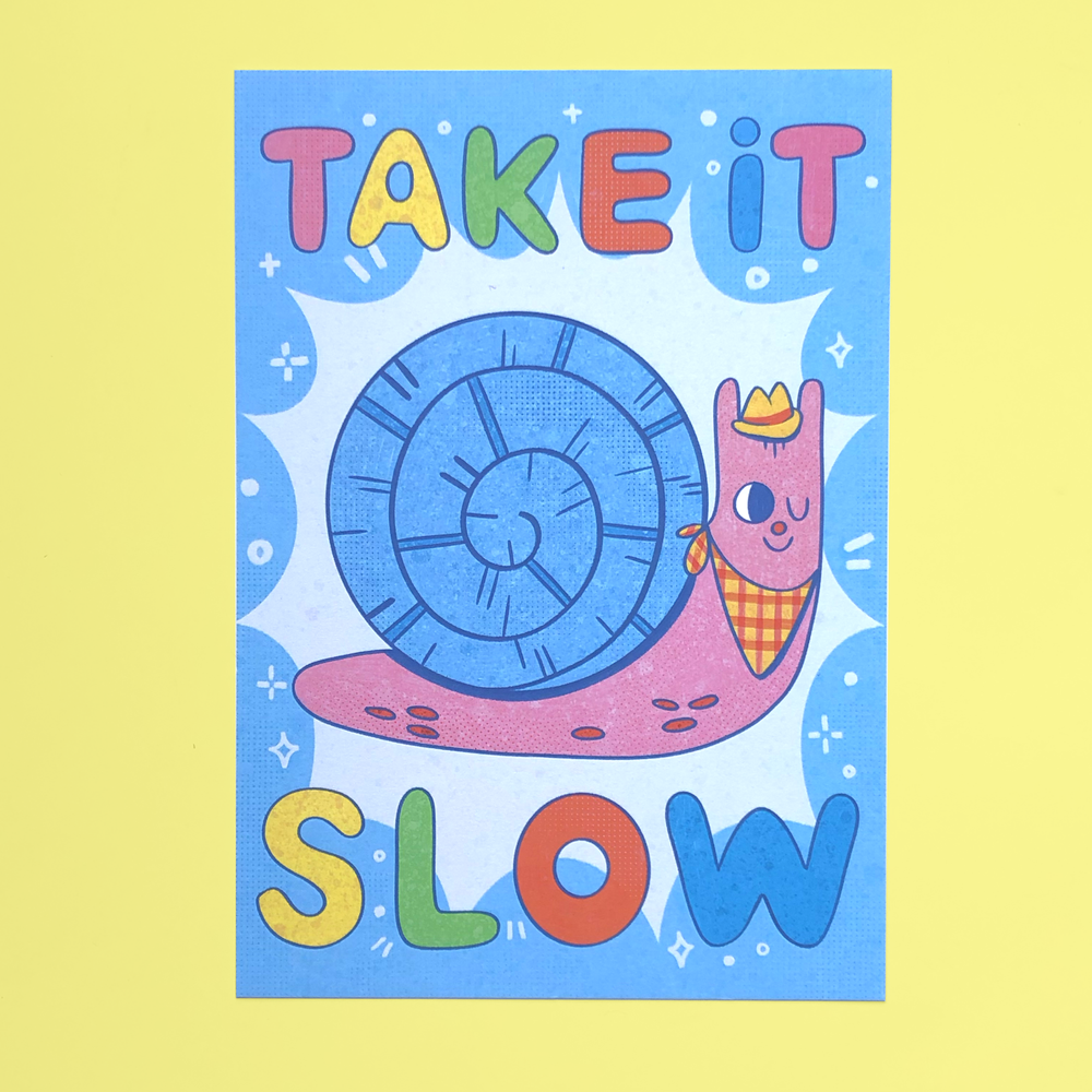 A5 Iris Otto Take it Slow Snail Print