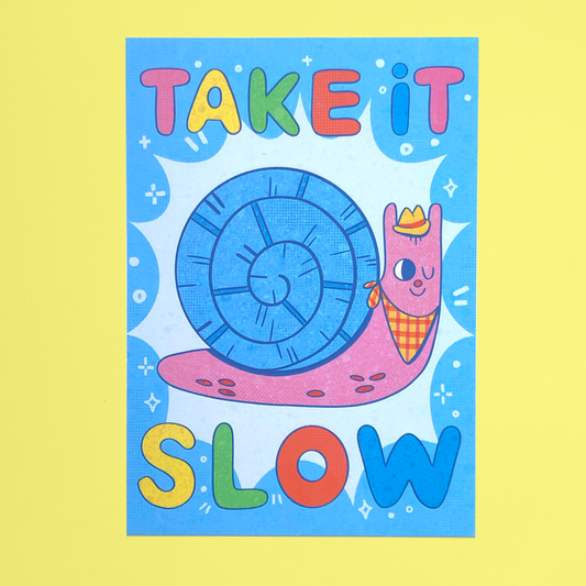 A5 Iris Otto Take it Slow Snail Print
