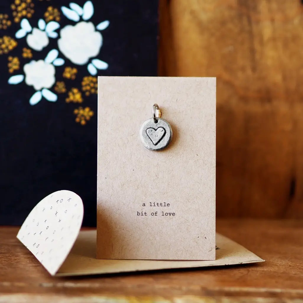Heart 'A Little Bit Of Love' Pewter Charm