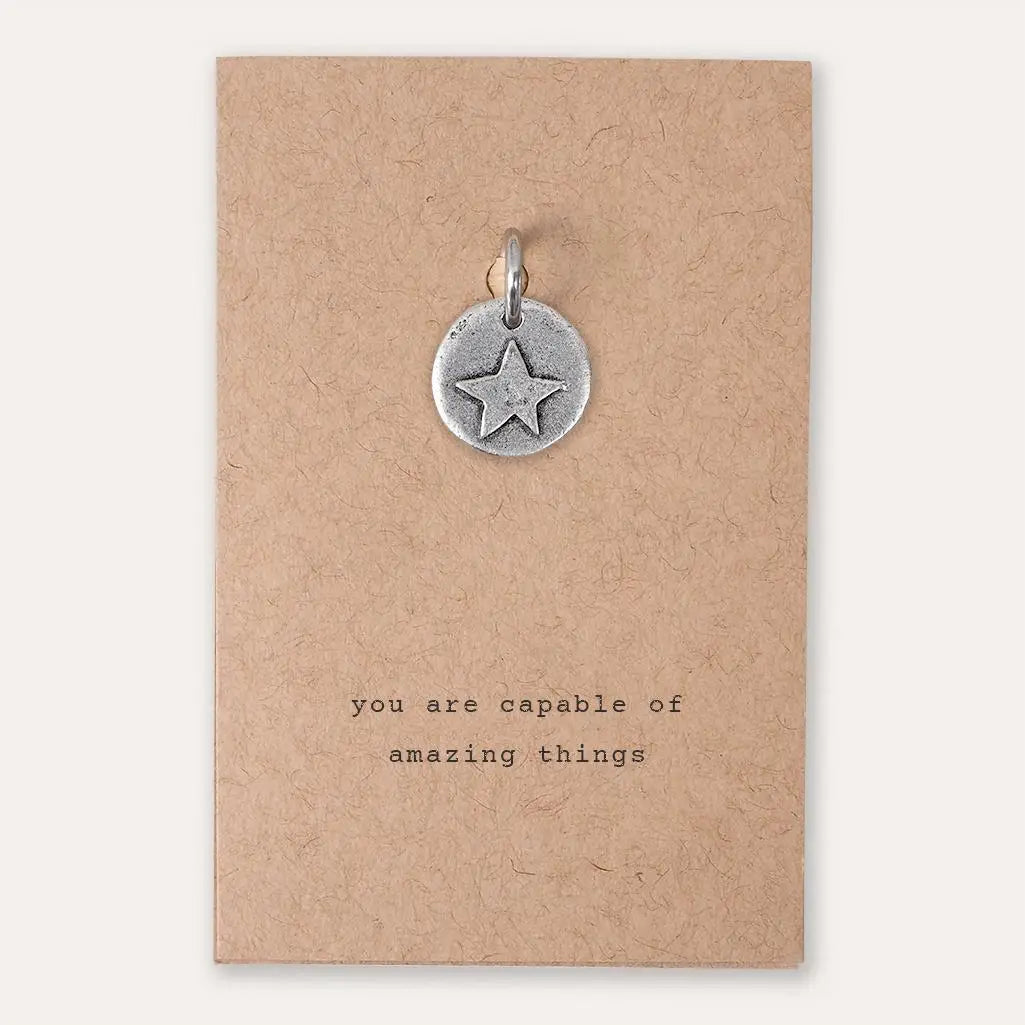 Star 'You Are Capable Of Amazing Things' Pewter Charm