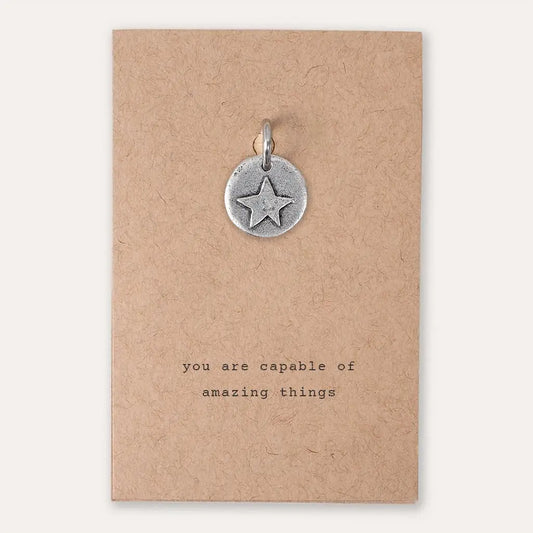 Star 'You Are Capable Of Amazing Things' Pewter Charm