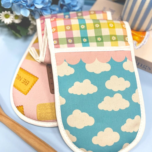 Rainbow Gingham Double Oven Glove