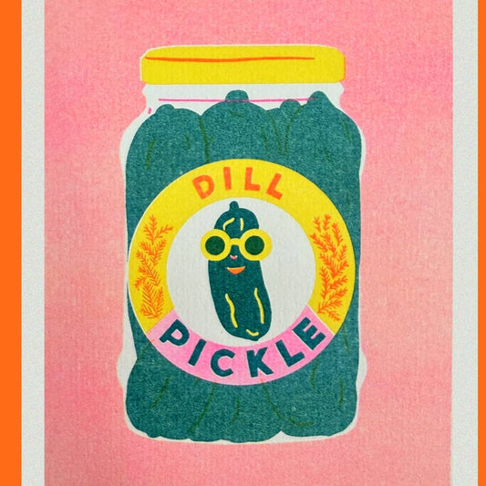 Dill Pickle Risograph Art Print - A5