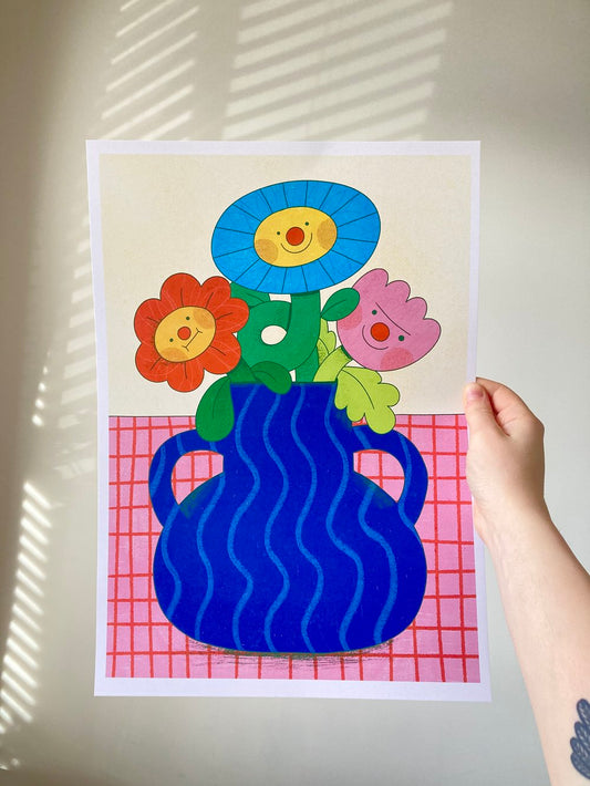 A3 Blue Vase Print