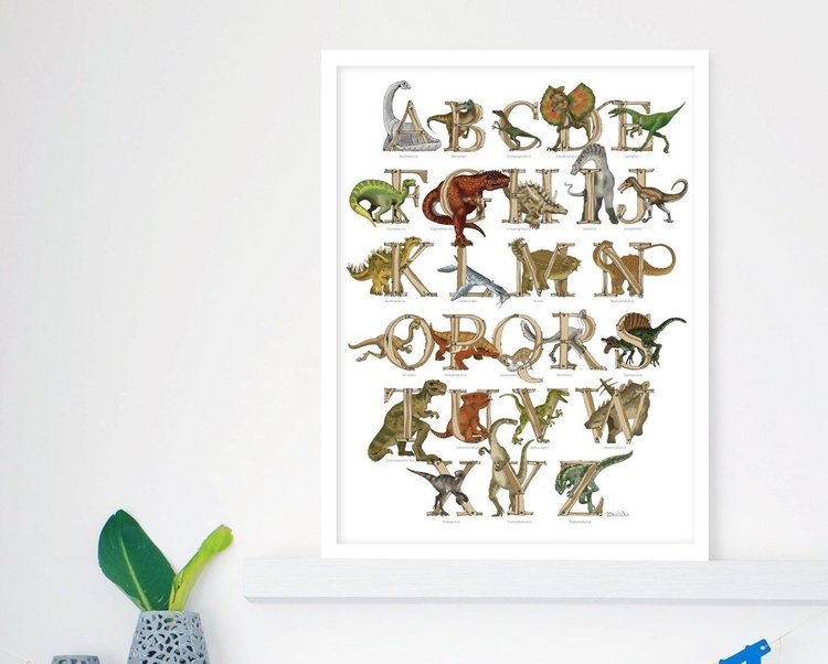 A3 Dinosaur Alphabet Print (Unframed)