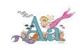 Mermaid Illustrated Initial Letter Print A5