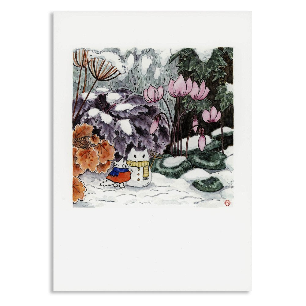 Snow Cat Small Gardener Print - 2 Sizes Available