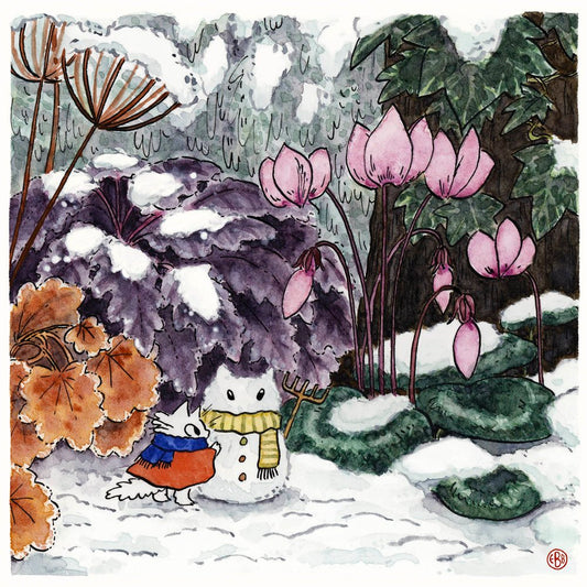 Snow Cat Small Gardener Print - 2 Sizes Available