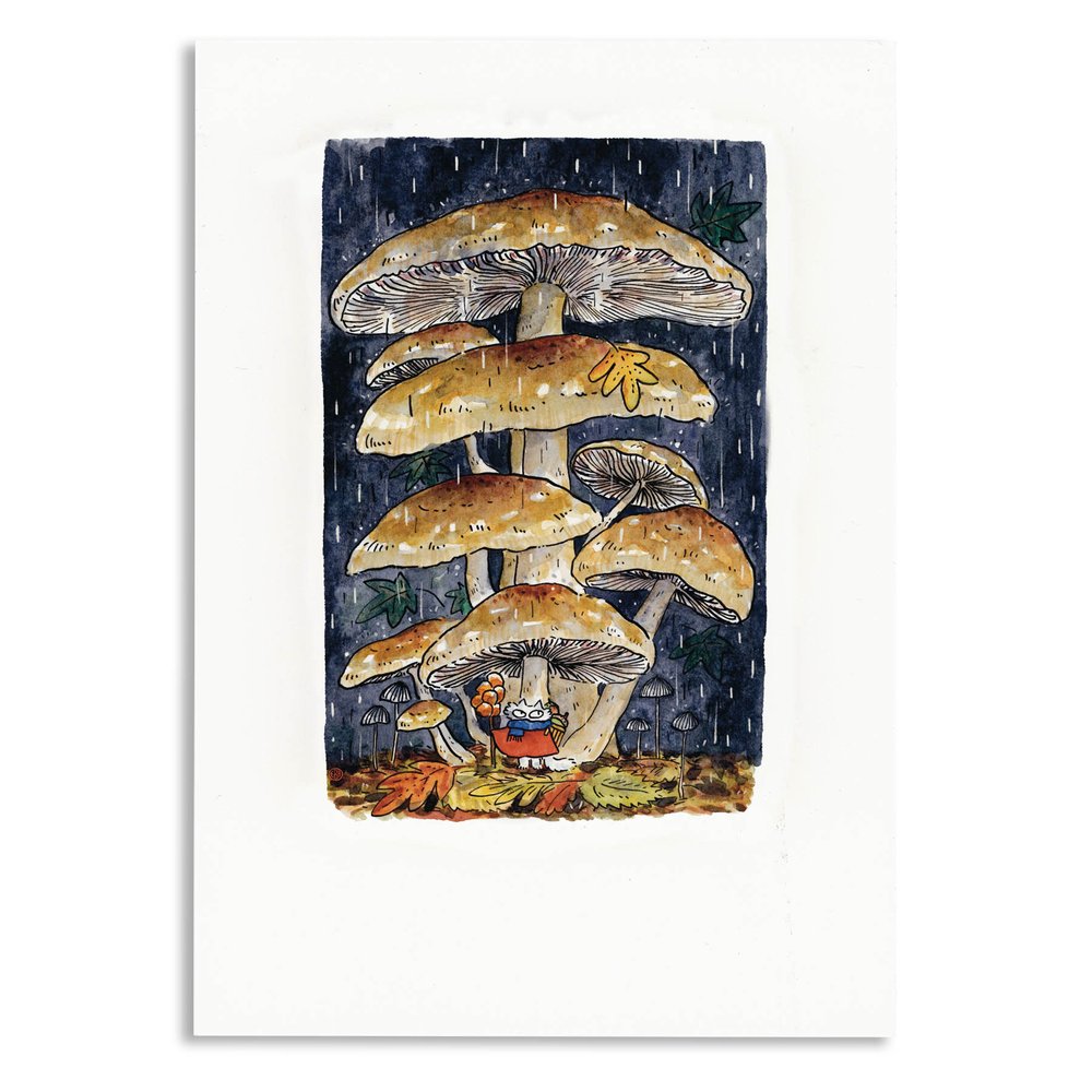 Small Gardener Mushroom Hideout Print - 2 Sizes Available