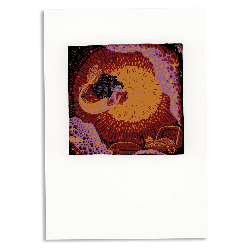 Mermaid Exploring The Deep Print - 2 Sizes Available