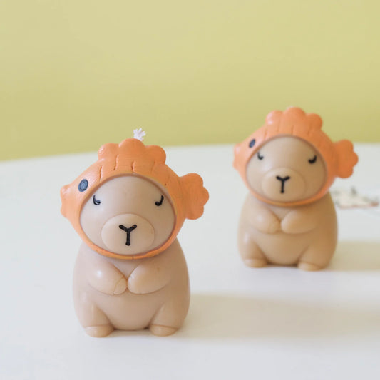 Capybara Wearing Fish Hat Candle