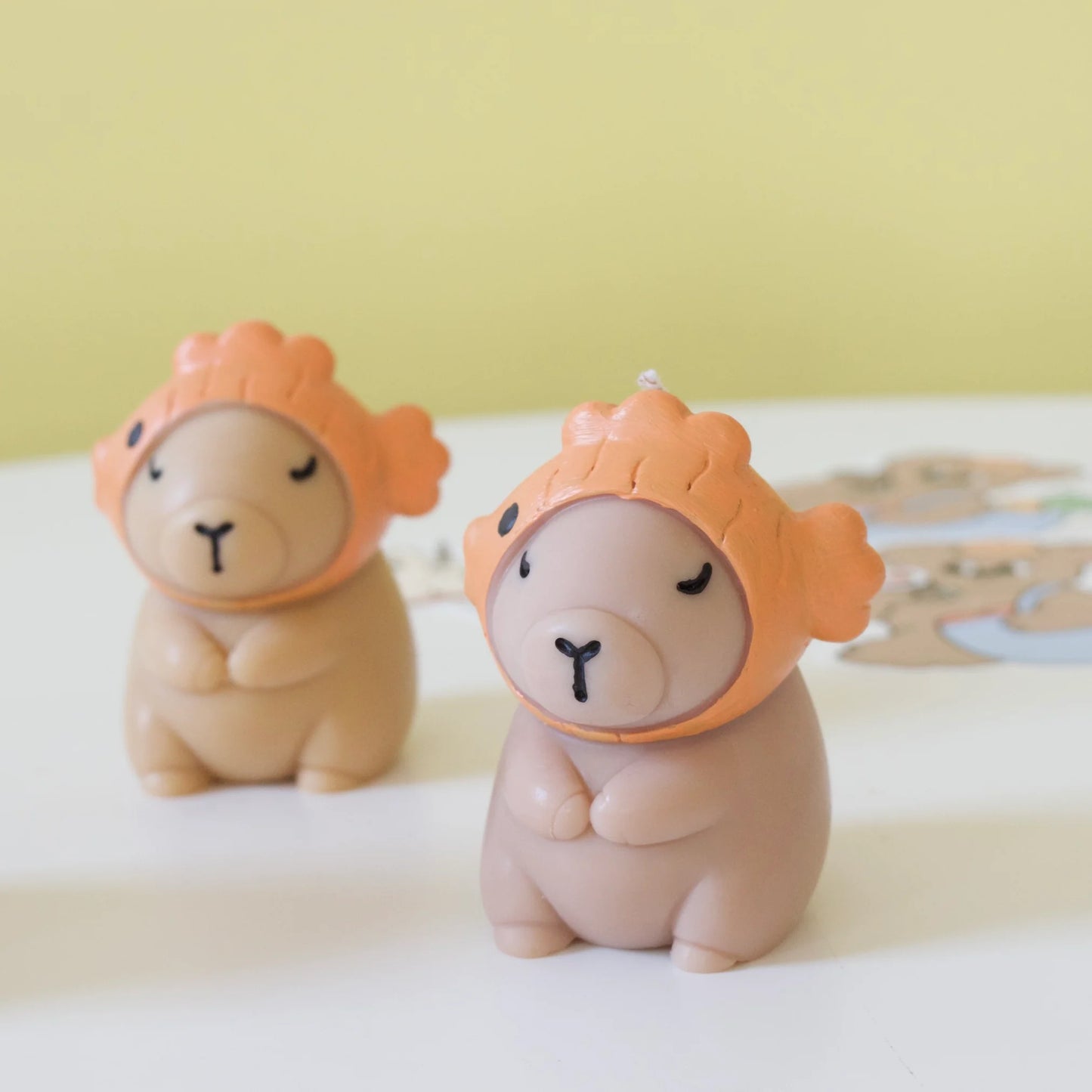 Capybara Wearing Fish Hat Candle