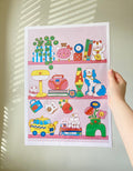 A3 Pink 'Trinkets' Print