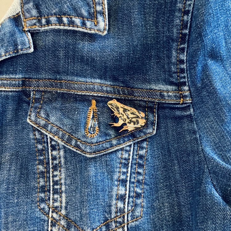 Frog Hand Painted Mini Pin