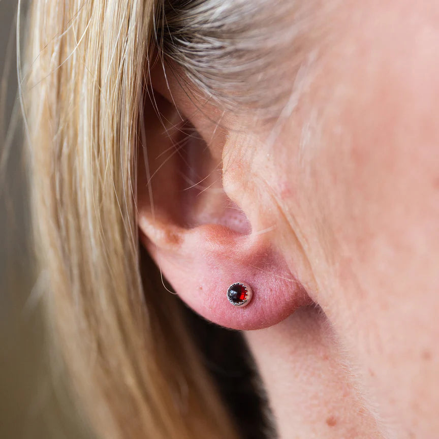 Sterling Silver Gemstone Mini Studs - 6 stones available