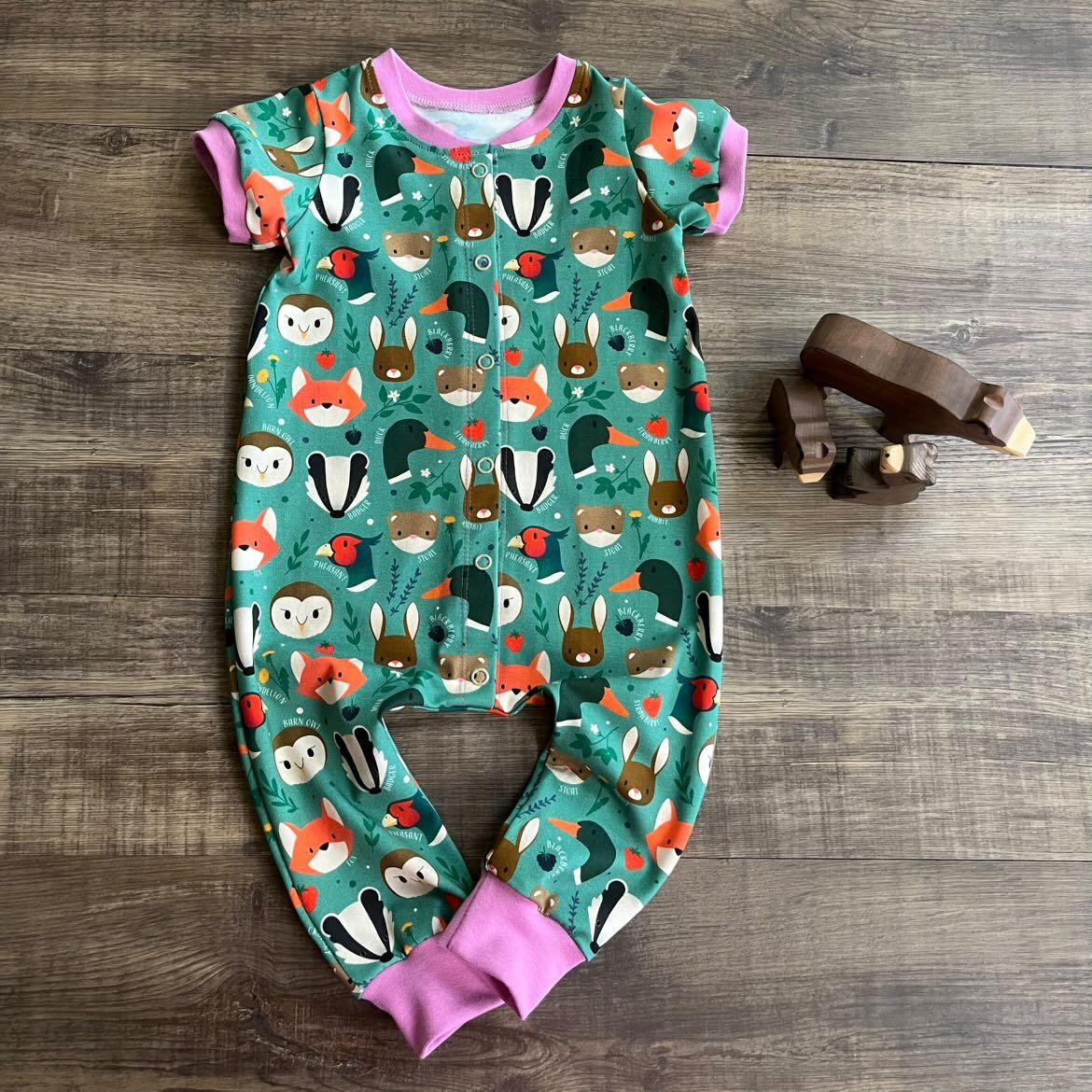 Long Popper-down Romper - Countryside