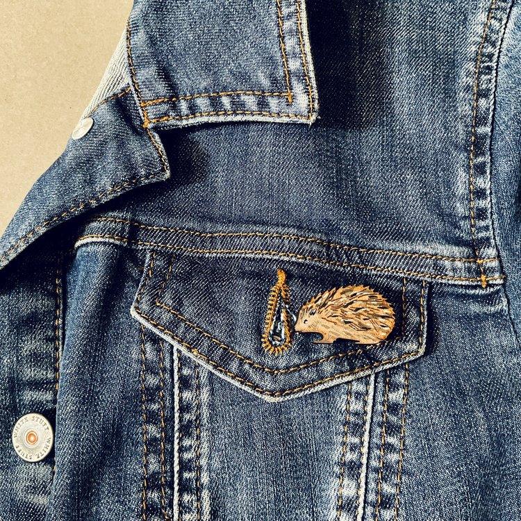Hedgehog Hand Painted Mini Pin Brooch